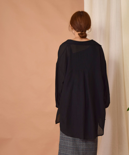 w closet（ダブルクローゼット）の「ポリボイルポケ付シャツ（シャツ/ブラウス・レディース・テラコッタ/ダークグリーン/ブラック・FREE）」の21枚目の写真