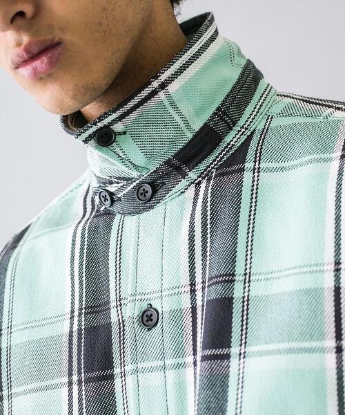 MONKEY TIME(モンキータイム)の「<monkey time> HEAVY CHECK TWILL OVER SIZED CPO/チェックシャツ(シャツ/ブラウス・メンズ・ダークグレー/ライム・XL/L/M/S)」の15枚目の写真