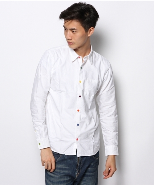 BEAMS（ビームス）の「◎BEAMS / カザリステッチマルチボタンシャツ（シャツ/ブラウス・メンズ・ホワイト/ブルー/その他1・SMALL/LARGE/MEDIUM/X-LARGE）」の15枚目の写真