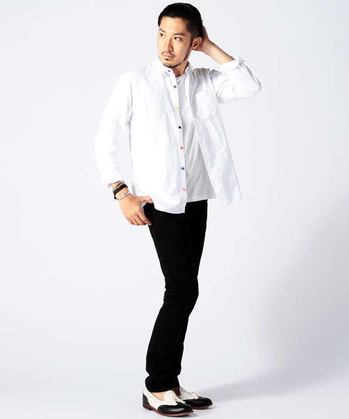 BEAMS（ビームス）の「◎BEAMS / カザリステッチマルチボタンシャツ（シャツ/ブラウス・メンズ・ホワイト/ブルー/その他1・SMALL/LARGE/MEDIUM/X-LARGE）」の14枚目の写真