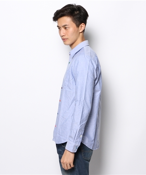 BEAMS（ビームス）の「◎BEAMS / カザリステッチマルチボタンシャツ（シャツ/ブラウス・メンズ・ホワイト/ブルー/その他1・SMALL/LARGE/MEDIUM/X-LARGE）」の11枚目の写真