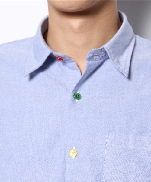 BEAMS（ビームス）の「◎BEAMS / カザリステッチマルチボタンシャツ（シャツ/ブラウス・メンズ・ホワイト/ブルー/その他1・SMALL/LARGE/MEDIUM/X-LARGE）」の5枚目の写真