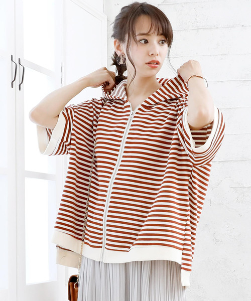 Girly Doll(ガーリードール)の「ボーダープルオーバー(Tシャツ/カットソー・レディース・キャメル/イエロー系その他/ブラック/ブラック系その他/イエロー/グリーン系その他/イエロー系その他2/グリーン・FREE)」の7枚目の写真