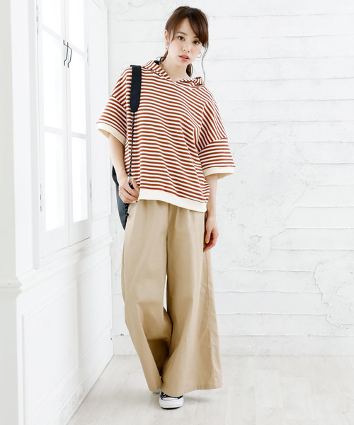 Girly Doll(ガーリードール)の「ボーダープルオーバー(Tシャツ/カットソー・レディース・キャメル/イエロー系その他/ブラック/ブラック系その他/イエロー/グリーン系その他/イエロー系その他2/グリーン・FREE)」の2枚目の写真