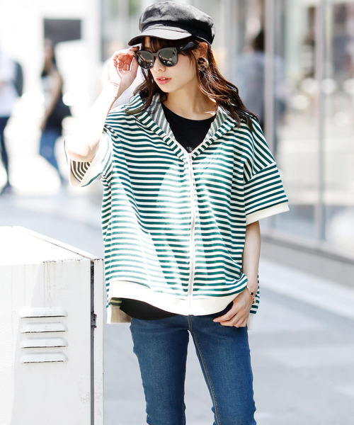 Girly Doll(ガーリードール)の「ボーダープルオーバー(Tシャツ/カットソー・レディース・キャメル/イエロー系その他/ブラック/ブラック系その他/イエロー/グリーン系その他/イエロー系その他2/グリーン・FREE)」の18枚目の写真