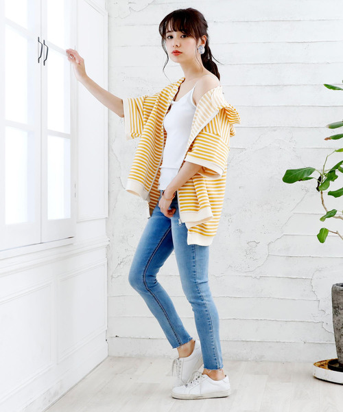 Girly Doll(ガーリードール)の「ボーダープルオーバー(Tシャツ/カットソー・レディース・キャメル/イエロー系その他/ブラック/ブラック系その他/イエロー/グリーン系その他/イエロー系その他2/グリーン・FREE)」の11枚目の写真