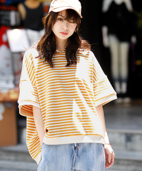 Girly Doll(ガーリードール)の「ボーダープルオーバー(Tシャツ/カットソー・レディース・キャメル/イエロー系その他/ブラック/ブラック系その他/イエロー/グリーン系その他/イエロー系その他2/グリーン・FREE)」の16枚目の写真