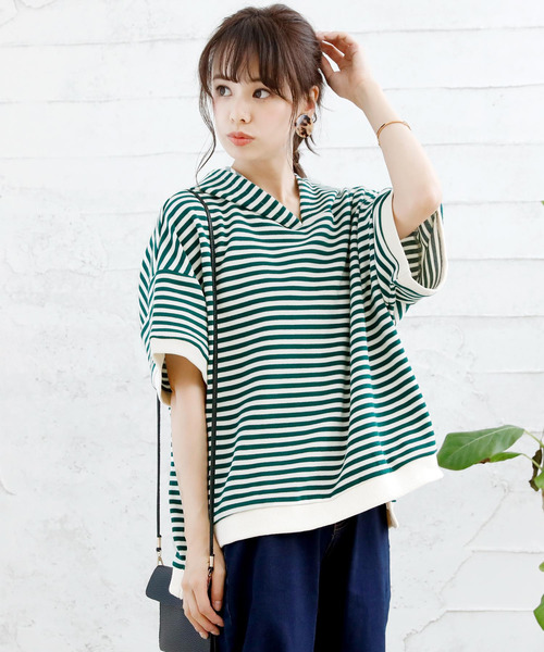 Girly Doll(ガーリードール)の「ボーダープルオーバー(Tシャツ/カットソー・レディース・キャメル/イエロー系その他/ブラック/ブラック系その他/イエロー/グリーン系その他/イエロー系その他2/グリーン・FREE)」の19枚目の写真