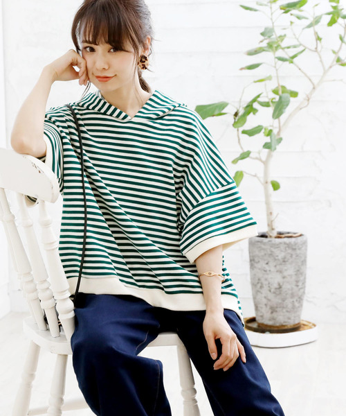 Girly Doll(ガーリードール)の「ボーダープルオーバー(Tシャツ/カットソー・レディース・キャメル/イエロー系その他/ブラック/ブラック系その他/イエロー/グリーン系その他/イエロー系その他2/グリーン・FREE)」の15枚目の写真