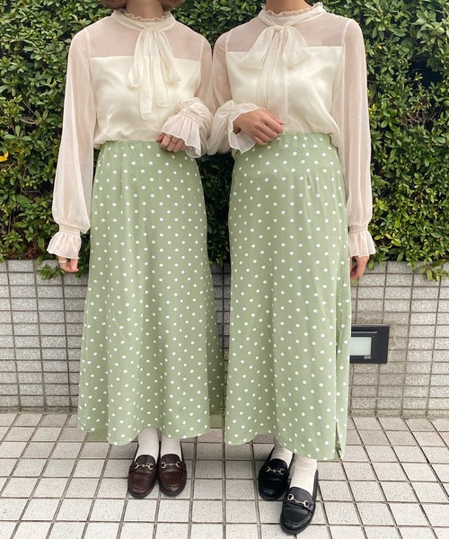 PairPair（ペアペア）の「シアーボウタイブラウス（シャツ/ブラウス・レディース・ブラック/アイボリー/モカ・FREE）」の7枚目の写真