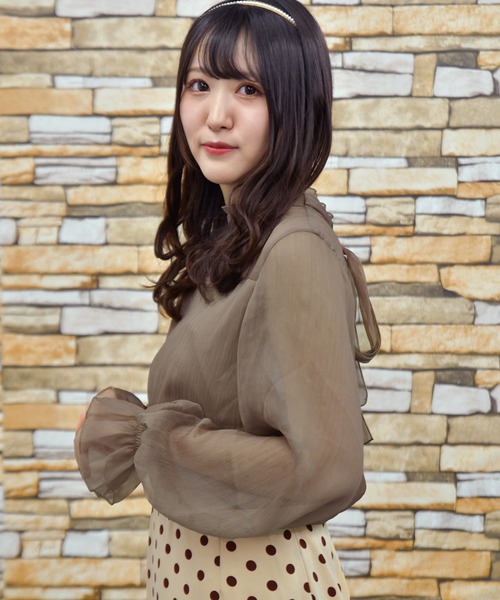 PairPair（ペアペア）の「シアーボウタイブラウス（シャツ/ブラウス・レディース・ブラック/アイボリー/モカ・FREE）」の18枚目の写真