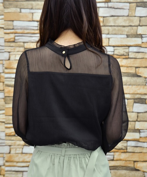 PairPair（ペアペア）の「シアーボウタイブラウス（シャツ/ブラウス・レディース・ブラック/アイボリー/モカ・FREE）」の22枚目の写真