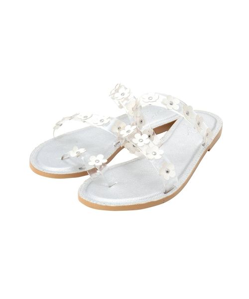 merry jenny（メリージェニー）の「クリアおはなストラップサンダル（サンダル・レディース・シルバー/オフホワイト/ピンク/ブラック・LARGE/MEDIUM）」の7枚目の写真