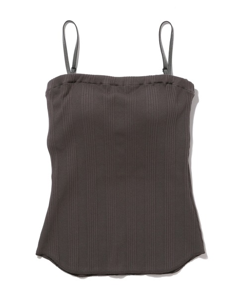 ADAM ET ROPE'（アダムエロペ）の「ランダムテレコベアトップブラキャミ（キャミソール・レディース・キナリ/ホワイト/チャコールグレー・FREE）」の8枚目の写真