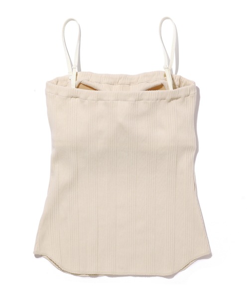 ADAM ET ROPE'（アダムエロペ）の「ランダムテレコベアトップブラキャミ（キャミソール・レディース・キナリ/ホワイト/チャコールグレー・FREE）」の17枚目の写真
