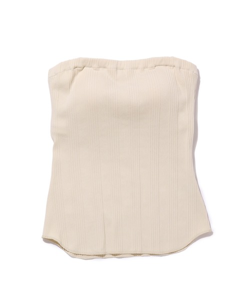 ADAM ET ROPE'（アダムエロペ）の「ランダムテレコベアトップブラキャミ（キャミソール・レディース・キナリ/ホワイト/チャコールグレー・FREE）」の15枚目の写真