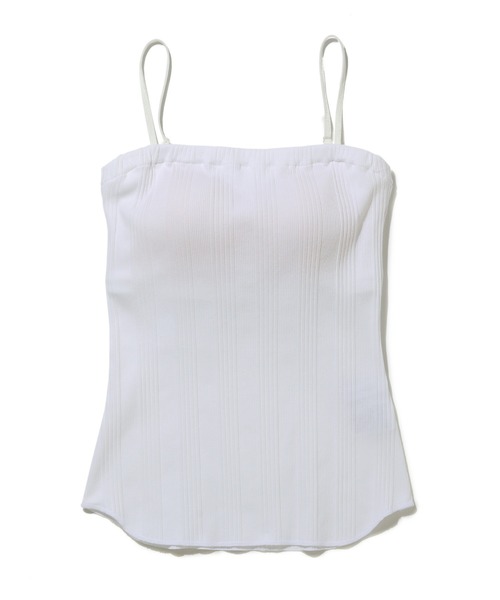 ADAM ET ROPE'（アダムエロペ）の「ランダムテレコベアトップブラキャミ（キャミソール・レディース・キナリ/ホワイト/チャコールグレー・FREE）」の16枚目の写真