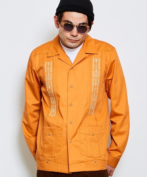 ROTAR(ローター)の「Long sleeve Cuba Shirt キューバシャツ(シャツ/ブラウス・メンズ・オレンジ/アイボリー/ブラック・LARGE/MEDIUM)」の3枚目の写真