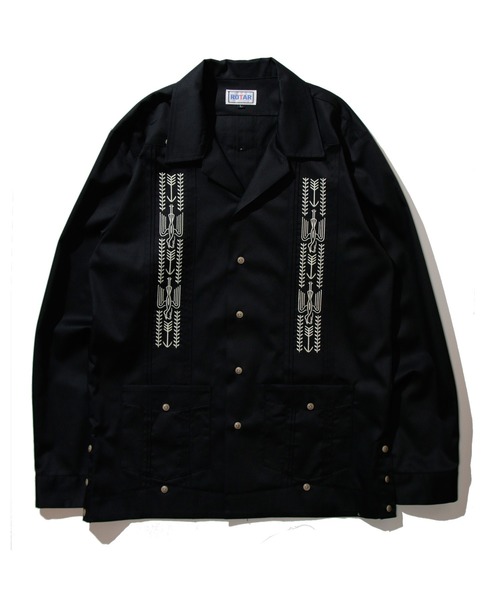 ROTAR(ローター)の「Long sleeve Cuba Shirt キューバシャツ(シャツ/ブラウス・メンズ・オレンジ/アイボリー/ブラック・LARGE/MEDIUM)」の2枚目の写真