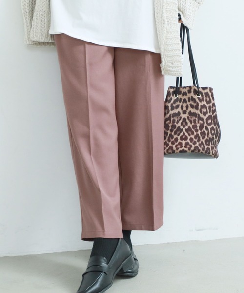 coca（coca）（コカ）の「ツイルセンタープレスイージーパンツ（デニムパンツ・レディース・ブラック/アイボリー/ピンク・ONE SIZE）」の3枚目の写真