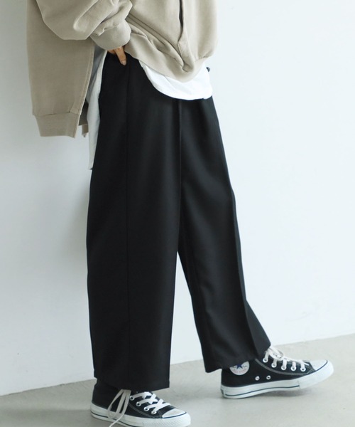 coca（coca）（コカ）の「ツイルセンタープレスイージーパンツ（デニムパンツ・レディース・ブラック/アイボリー/ピンク・ONE SIZE）」の2枚目の写真