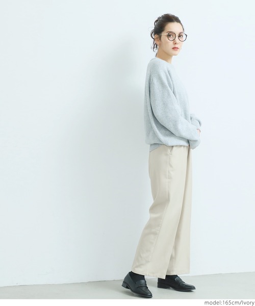 coca（coca）（コカ）の「ツイルセンタープレスイージーパンツ（デニムパンツ・レディース・ブラック/アイボリー/ピンク・ONE SIZE）」の6枚目の写真