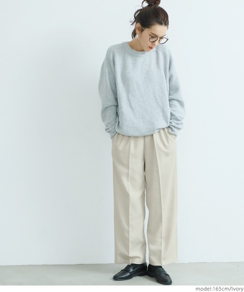 coca（coca）（コカ）の「ツイルセンタープレスイージーパンツ（デニムパンツ・レディース・ブラック/アイボリー/ピンク・ONE SIZE）」の7枚目の写真