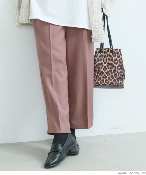 coca（coca）（コカ）の「ツイルセンタープレスイージーパンツ（デニムパンツ・レディース・ブラック/アイボリー/ピンク・ONE SIZE）」の9枚目の写真