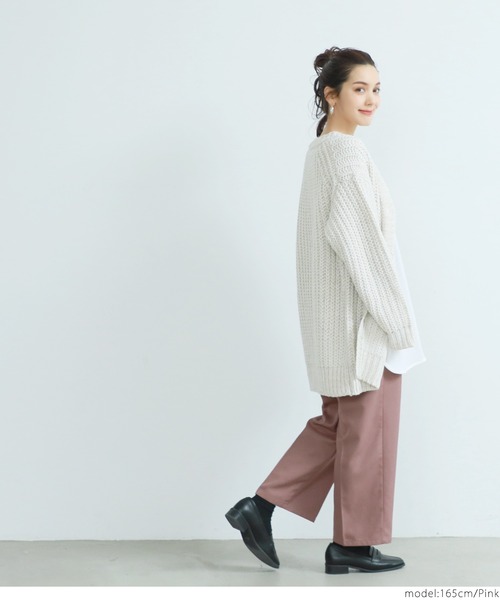 coca（coca）（コカ）の「ツイルセンタープレスイージーパンツ（デニムパンツ・レディース・ブラック/アイボリー/ピンク・ONE SIZE）」の10枚目の写真