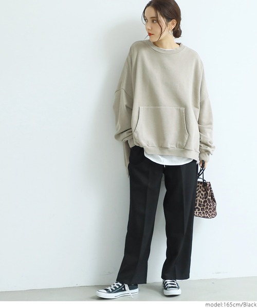 coca（coca）（コカ）の「ツイルセンタープレスイージーパンツ（デニムパンツ・レディース・ブラック/アイボリー/ピンク・ONE SIZE）」の12枚目の写真