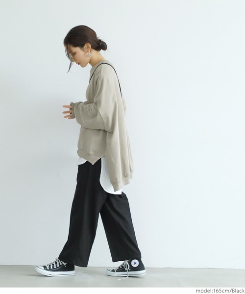 coca（coca）（コカ）の「ツイルセンタープレスイージーパンツ（デニムパンツ・レディース・ブラック/アイボリー/ピンク・ONE SIZE）」の14枚目の写真