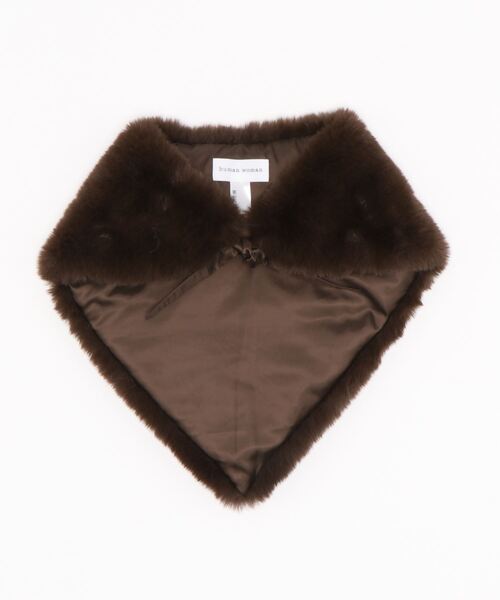 human woman（ヒューマンウーマン）の「フーディライクスカーフ（ストール/ショール・レディース・ホワイト系その他/ブラウン・ﾌﾘ-）」の14枚目の写真