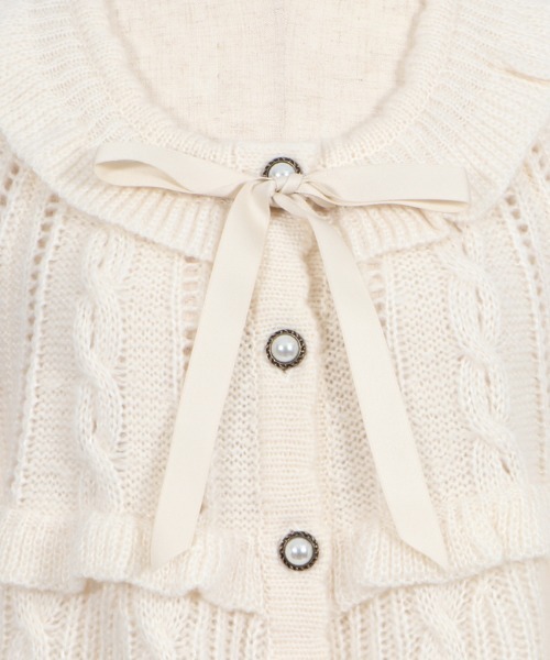 axes femme（アクシーズファム）の「フリルニットケープ（カーディガン