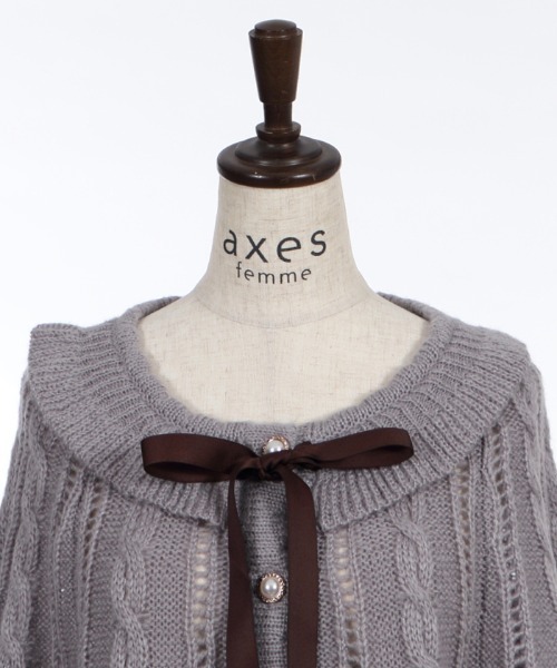 axes femme（アクシーズファム）の「フリルニットケープ（カーディガン