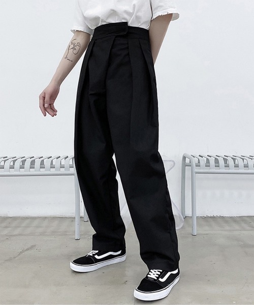 IMMENメンズ スラックス 黒 IMMENメンズ スラックス 黒