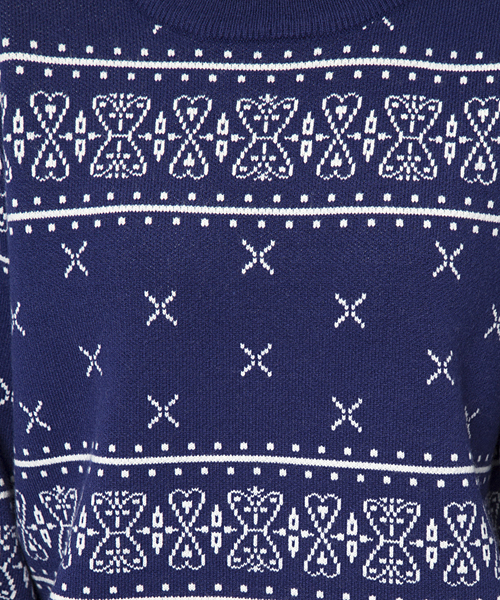 X-girl（エックスガール）の「BANDANA KNIT TOP（ニット/セーター・レディース・ブラック/レッド/ブルー・1/2）」の6枚目の写真