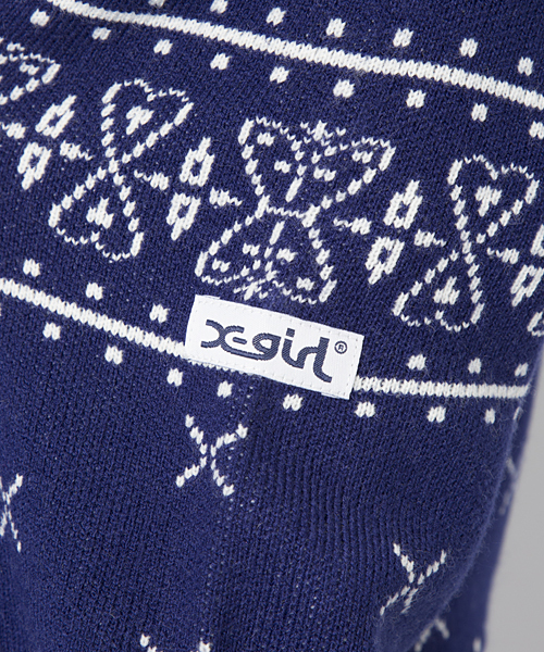X-girl（エックスガール）の「BANDANA KNIT TOP（ニット/セーター・レディース・ブラック/レッド/ブルー・1/2）」の7枚目の写真