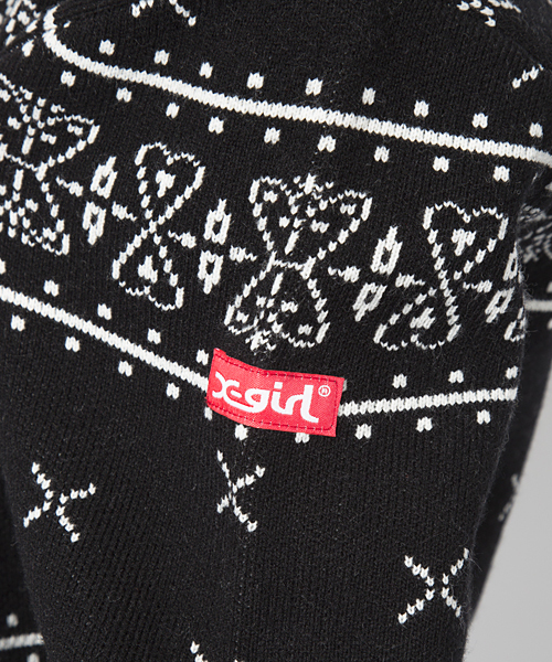 X-girl（エックスガール）の「BANDANA KNIT TOP（ニット/セーター・レディース・ブラック/レッド/ブルー・1/2）」の8枚目の写真