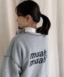 muahmuah | 『muah muah/ムーアムーア』SIGNATURE LOGO LINE NAPPING MTM/韓国ブランド シグネチャー ブランドロゴ ライン 起毛 スウェット トレーナー(スウェット)