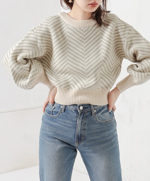 natural couture（ナチュラルクチュール）の「【WEB限定】ヘリンボーン前後2WAYカーディガン（カーディガン/ボレロ・レディース・ブラック/ベージュ/ミント・FREE）」の12枚目の写真