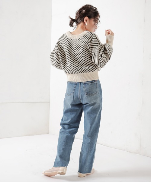 natural couture（ナチュラルクチュール）の「【WEB限定】ヘリンボーン前後2WAYカーディガン（カーディガン/ボレロ・レディース・ブラック/ベージュ/ミント・FREE）」の7枚目の写真