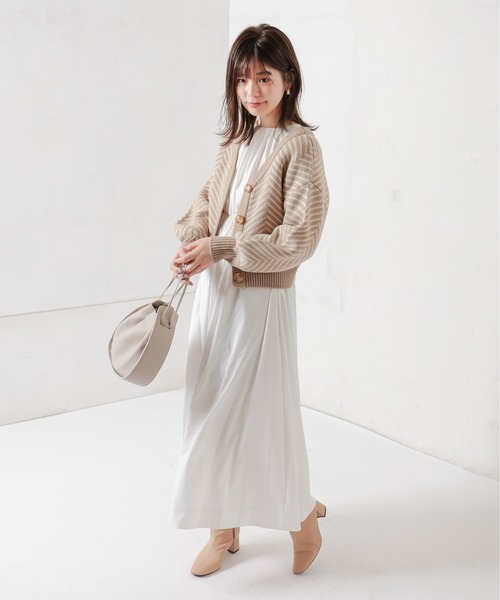 natural couture（ナチュラルクチュール）の「【WEB限定】ヘリンボーン前後2WAYカーディガン（カーディガン/ボレロ・レディース・ブラック/ベージュ/ミント・FREE）」の11枚目の写真
