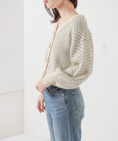 natural couture（ナチュラルクチュール）の「【WEB限定】ヘリンボーン前後2WAYカーディガン（カーディガン/ボレロ・レディース・ブラック/ベージュ/ミント・FREE）」の17枚目の写真