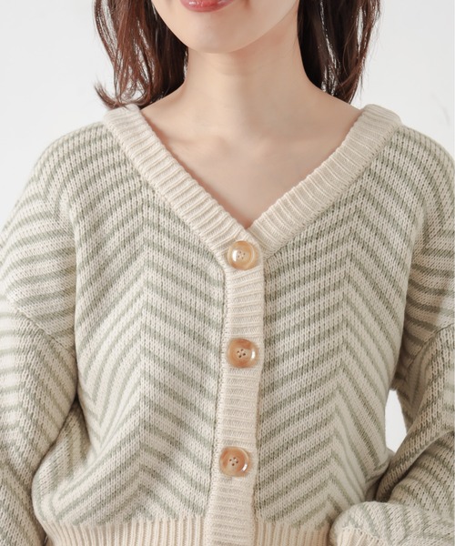 natural couture（ナチュラルクチュール）の「【WEB限定】ヘリンボーン前後2WAYカーディガン（カーディガン/ボレロ・レディース・ブラック/ベージュ/ミント・FREE）」の19枚目の写真