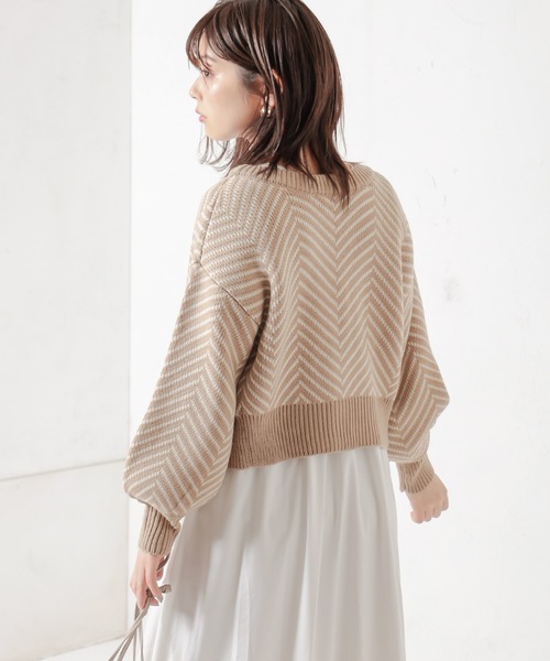 natural couture（ナチュラルクチュール）の「【WEB限定】ヘリンボーン前後2WAYカーディガン（カーディガン/ボレロ・レディース・ブラック/ベージュ/ミント・FREE）」の10枚目の写真