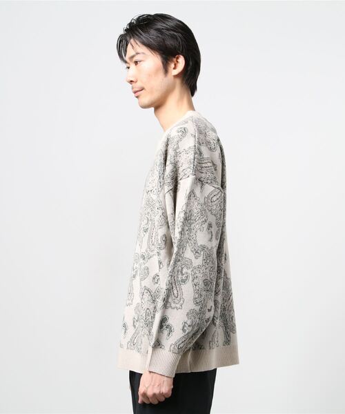 WEGO（ウィゴー）の「WEGO/ペイズリージャガードセーター（ニット/セーター・メンズ・ブラック/ベージュ・LARGE/MEDIUM）」の12枚目の写真