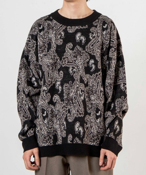 WEGO（ウィゴー）の「WEGO/ペイズリージャガードセーター（ニット/セーター・メンズ・ブラック/ベージュ・LARGE/MEDIUM）」の17枚目の写真