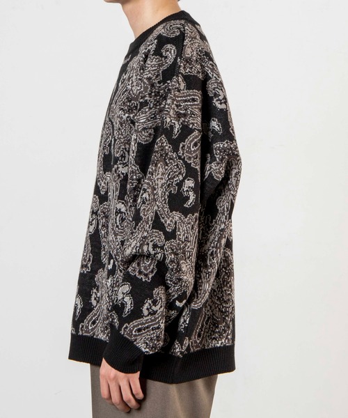 WEGO（ウィゴー）の「WEGO/ペイズリージャガードセーター（ニット/セーター・メンズ・ブラック/ベージュ・LARGE/MEDIUM）」の14枚目の写真