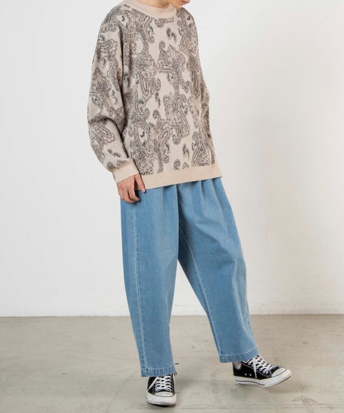 WEGO（ウィゴー）の「WEGO/ペイズリージャガードセーター（ニット/セーター・メンズ・ブラック/ベージュ・LARGE/MEDIUM）」の5枚目の写真