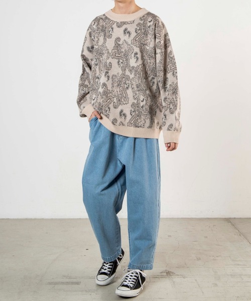WEGO（ウィゴー）の「WEGO/ペイズリージャガードセーター（ニット/セーター・メンズ・ブラック/ベージュ・LARGE/MEDIUM）」の15枚目の写真